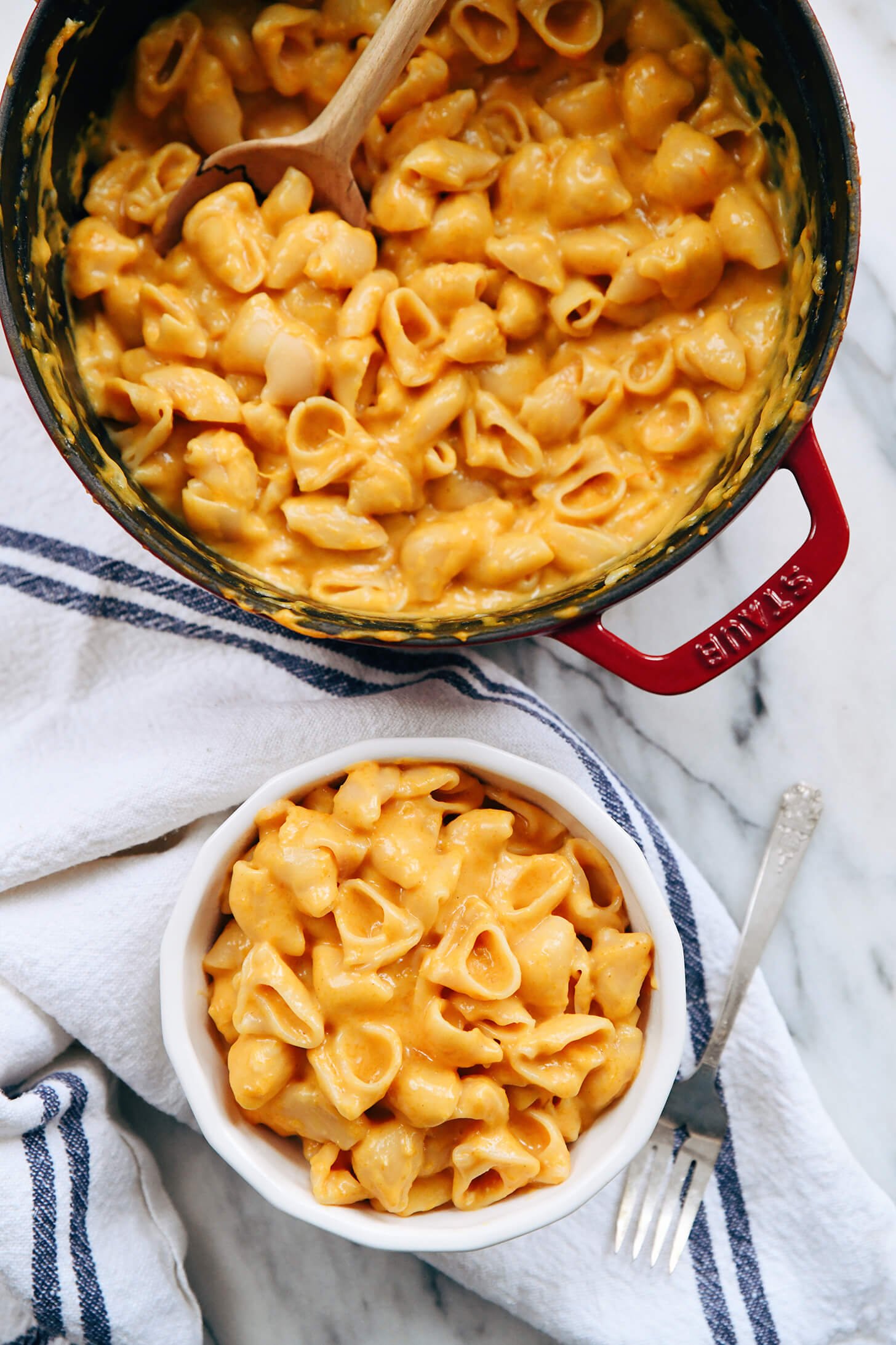 butternut squash mac and cheese overhead