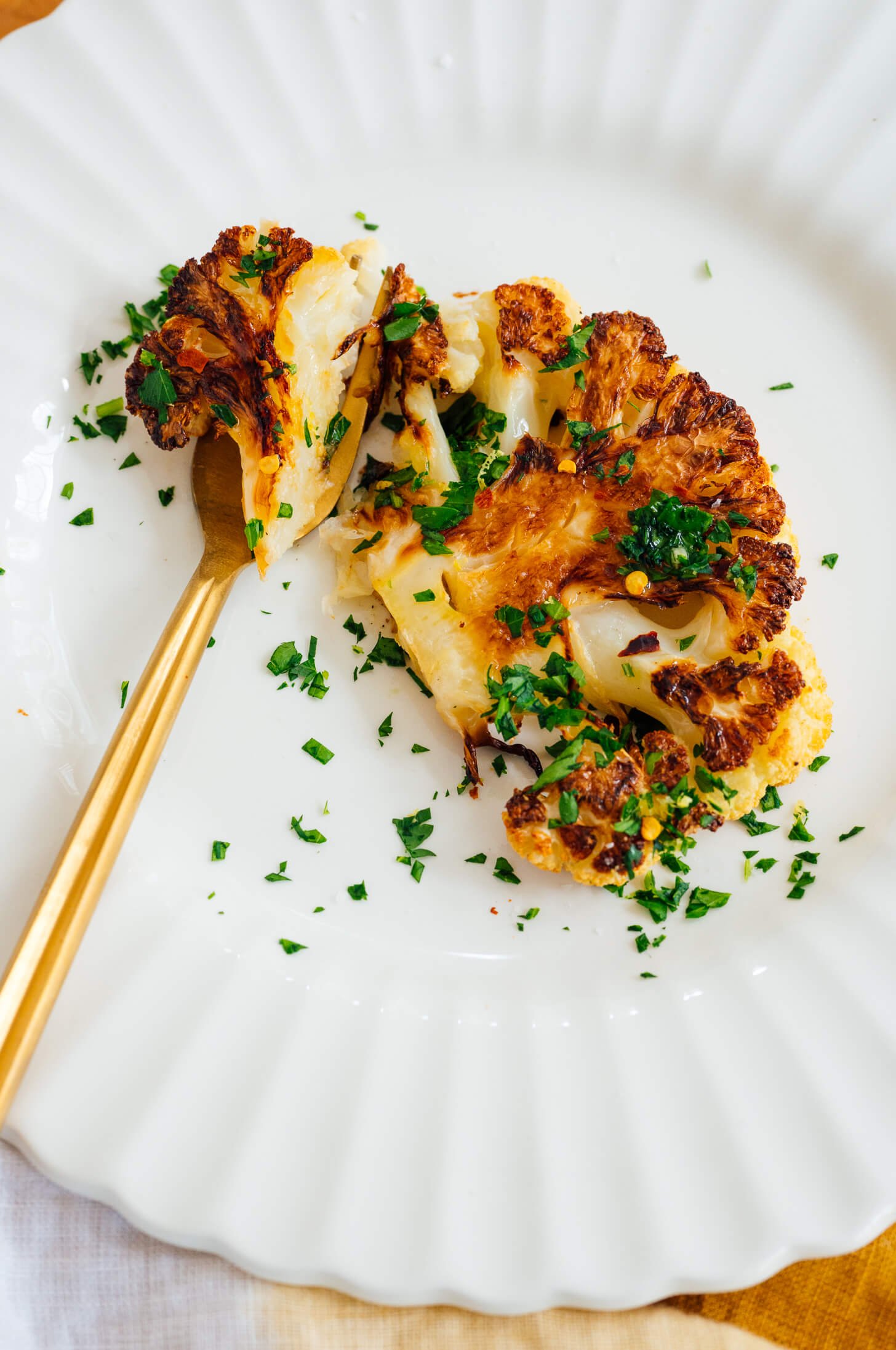 cauliflower steak with gremolata