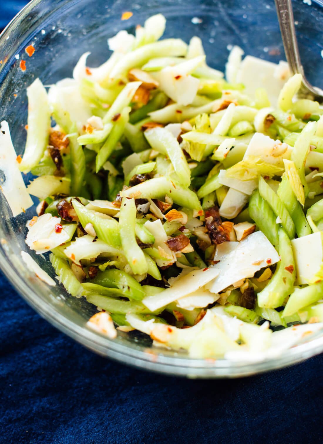 Incredible celery salad recipe with dates, almonds and Parmesan - cookieandkate.com