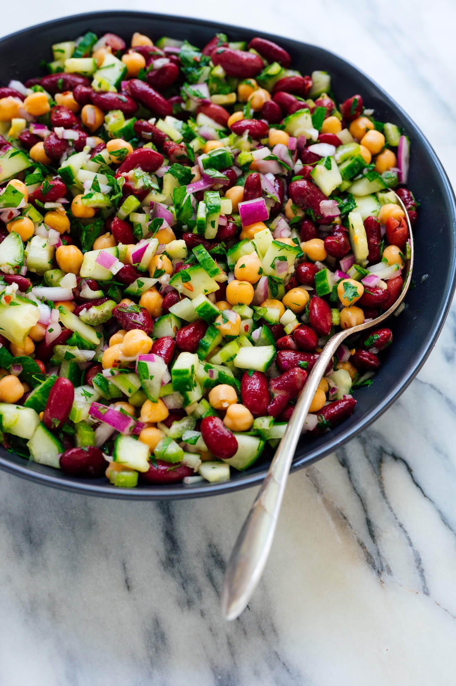 herbed chickpea kidney bean salad