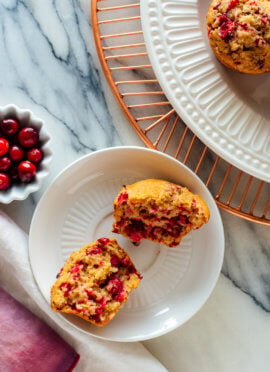 fluffy cranberry orange muffins