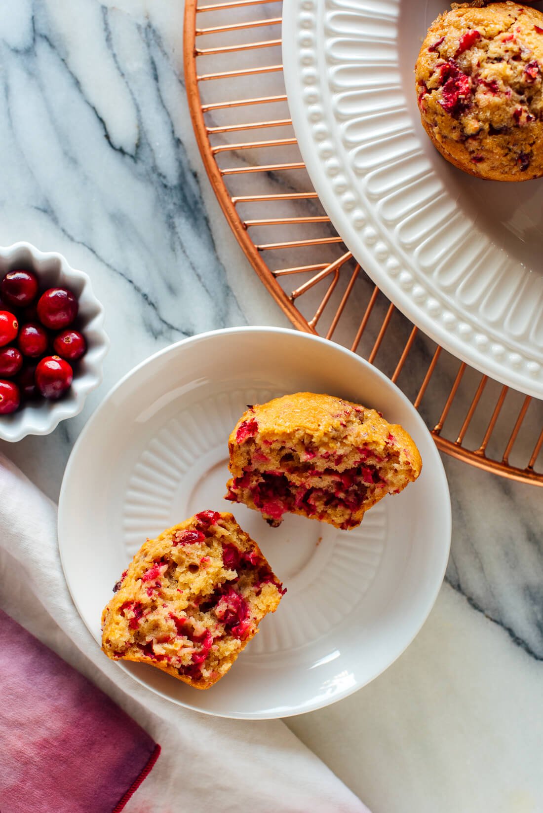 fluffy cranberry orange muffins