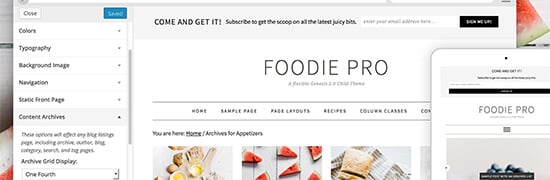 Foodie Pro theme