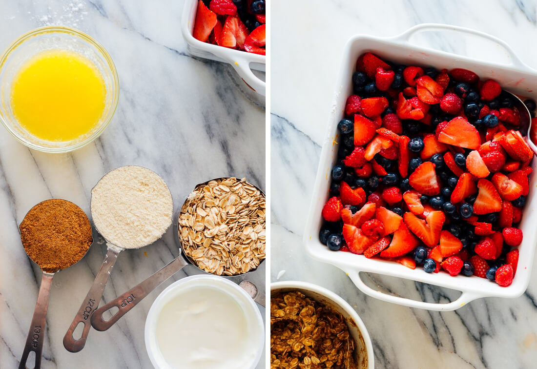 mixed berry crisp ingredients