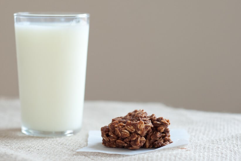 healthy no bake cookie with milk