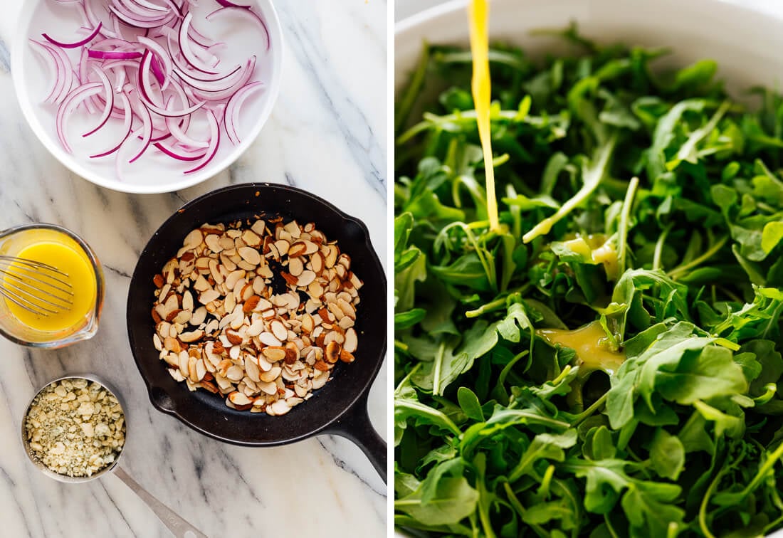 toasted almonds with arugula